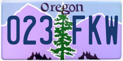 OR license plate 023FKW