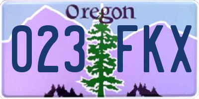 OR license plate 023FKX