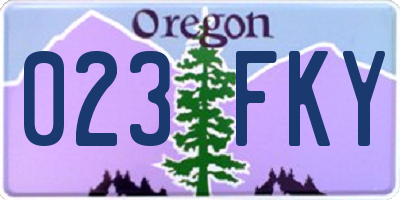 OR license plate 023FKY