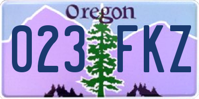 OR license plate 023FKZ