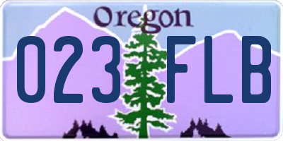 OR license plate 023FLB