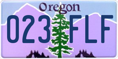 OR license plate 023FLF
