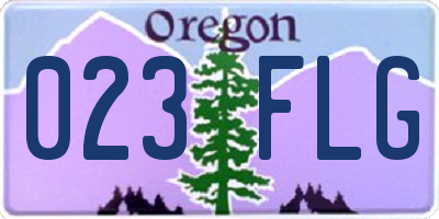 OR license plate 023FLG