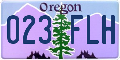 OR license plate 023FLH