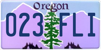 OR license plate 023FLI