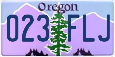 OR license plate 023FLJ