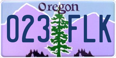 OR license plate 023FLK