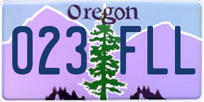 OR license plate 023FLL