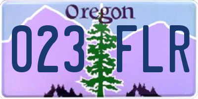 OR license plate 023FLR