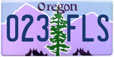 OR license plate 023FLS