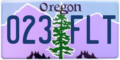 OR license plate 023FLT