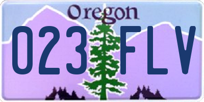 OR license plate 023FLV