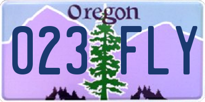 OR license plate 023FLY