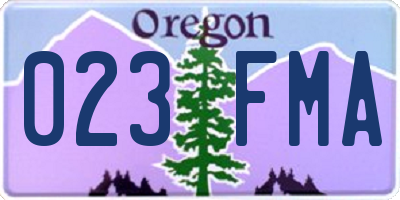 OR license plate 023FMA