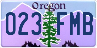 OR license plate 023FMB