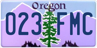 OR license plate 023FMC