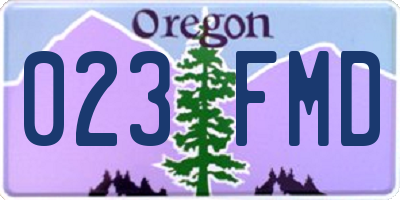 OR license plate 023FMD