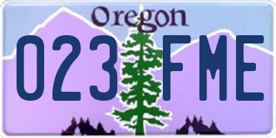 OR license plate 023FME