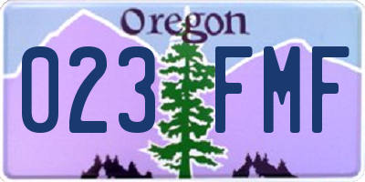 OR license plate 023FMF