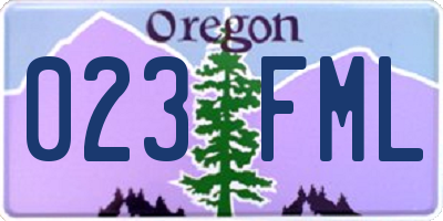 OR license plate 023FML