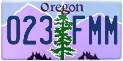 OR license plate 023FMM