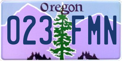 OR license plate 023FMN