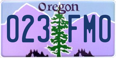 OR license plate 023FMO