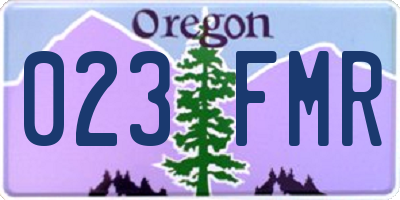 OR license plate 023FMR