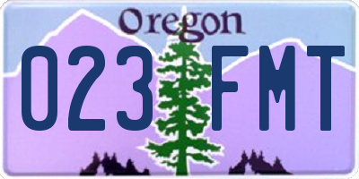 OR license plate 023FMT
