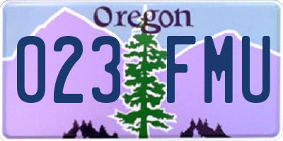 OR license plate 023FMU