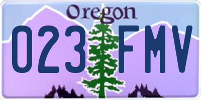 OR license plate 023FMV