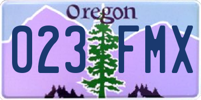 OR license plate 023FMX