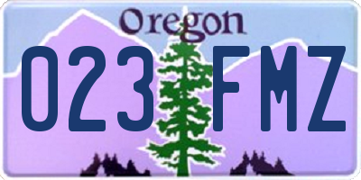 OR license plate 023FMZ