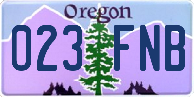OR license plate 023FNB
