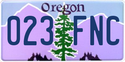 OR license plate 023FNC
