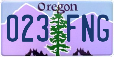 OR license plate 023FNG