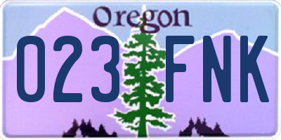 OR license plate 023FNK