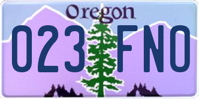OR license plate 023FNO