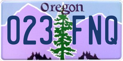 OR license plate 023FNQ