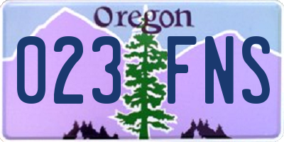 OR license plate 023FNS