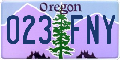 OR license plate 023FNY