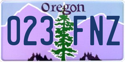 OR license plate 023FNZ