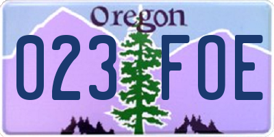 OR license plate 023FOE