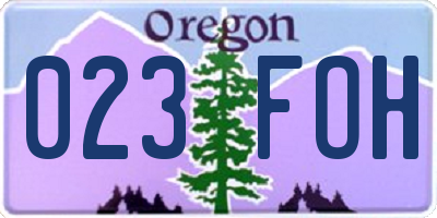 OR license plate 023FOH