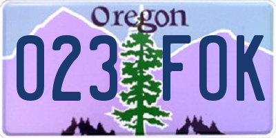 OR license plate 023FOK