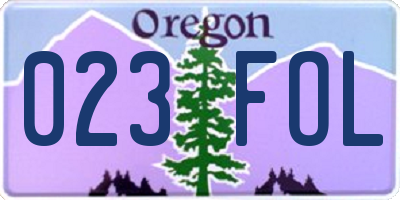 OR license plate 023FOL
