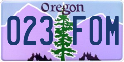 OR license plate 023FOM