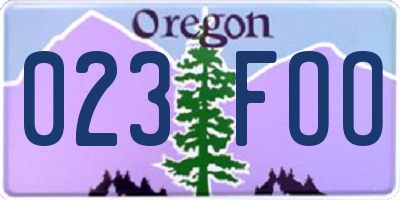 OR license plate 023FOO