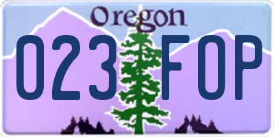 OR license plate 023FOP