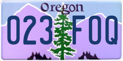 OR license plate 023FOQ